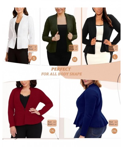 Women's Casual Work Office Elegant Open Front Premium Nylon Ponte Stretch Blazer Jacket Jk1135-wine $13.44 Blazers