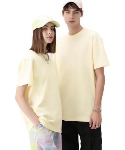 Men's Cotton T-Shirts Oversized Unisex Short Sleeve Crew Neck Loose Basic Tops Solid Athletic Lightweight White+pink+beige $1...