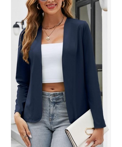 Women’s Petite Blazers Business Professional Cropped Suit Jackets for Women Interview Cardigan Jacket Bomber Jackets Dark Blu...