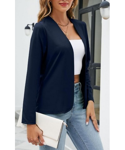 Women’s Petite Blazers Business Professional Cropped Suit Jackets for Women Interview Cardigan Jacket Bomber Jackets Dark Blu...