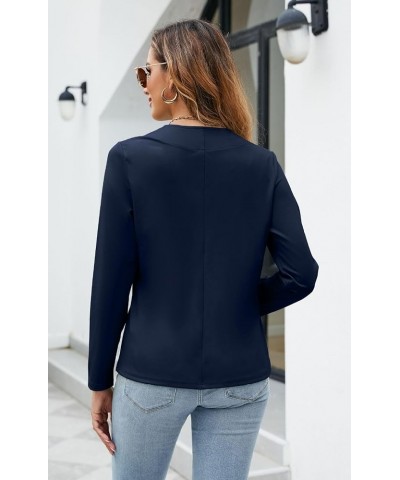 Women’s Petite Blazers Business Professional Cropped Suit Jackets for Women Interview Cardigan Jacket Bomber Jackets Dark Blu...