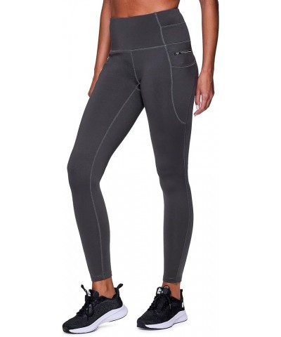 Women's Fleece Legging Outdoor Running Fleece Lined Leggings with Zipper Pockets Charcoal Grey $9.90 Leggings