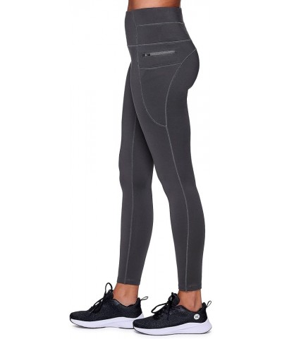 Women's Fleece Legging Outdoor Running Fleece Lined Leggings with Zipper Pockets Charcoal Grey $9.90 Leggings