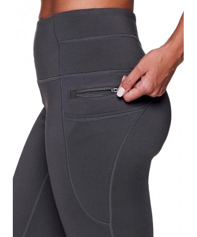 Women's Fleece Legging Outdoor Running Fleece Lined Leggings with Zipper Pockets Charcoal Grey $9.90 Leggings