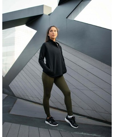 Women's Fleece Legging Outdoor Running Fleece Lined Leggings with Zipper Pockets Charcoal Grey $9.90 Leggings