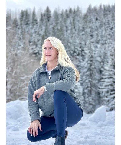 Women's Fleece Legging Outdoor Running Fleece Lined Leggings with Zipper Pockets Charcoal Grey $9.90 Leggings