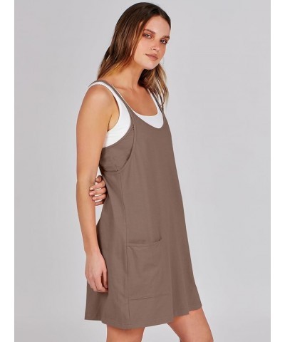 Women Summer Casual Mini Dress Sleeveless Short Sundress Workout Tennis Athletic Onesie Outfits with Pockets Coffee $20.64 Ac...