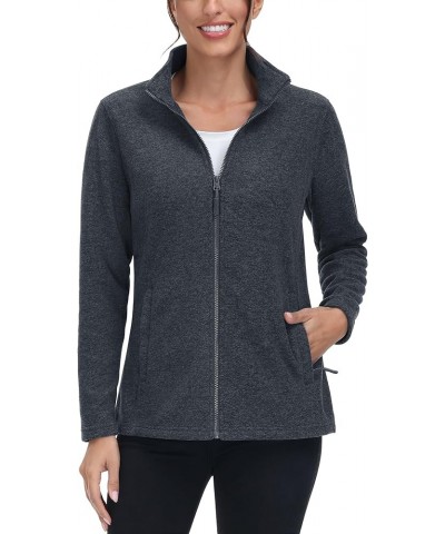 Women's Full Zip Fleece Jacket Lightweight Jacket Womens Winter Warm Coats with 2 Zipper Pockets Black $16.37 Jackets