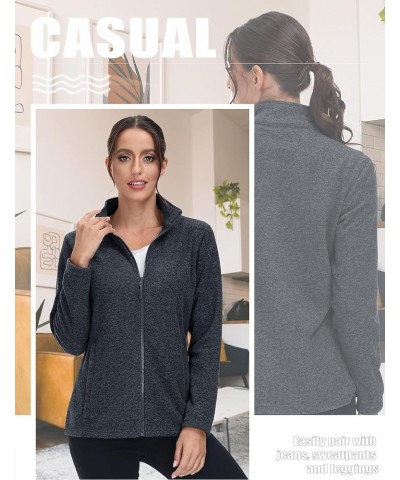 Women's Full Zip Fleece Jacket Lightweight Jacket Womens Winter Warm Coats with 2 Zipper Pockets Black $16.37 Jackets