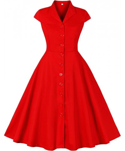 Women's Button Down Pocket Collared Vintage Formal Work Blazer Dress Red $15.36 Blazers