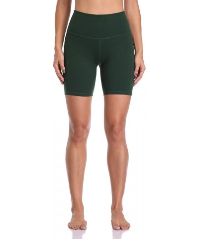 Women's High Waisted Biker Shorts with Pockets 6" Inseam Workout & Yoga Tights Forest Green $13.24 Activewear