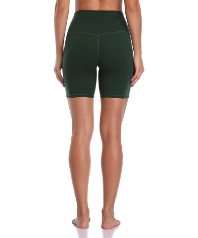 Women's High Waisted Biker Shorts with Pockets 6" Inseam Workout & Yoga Tights Forest Green $13.24 Activewear