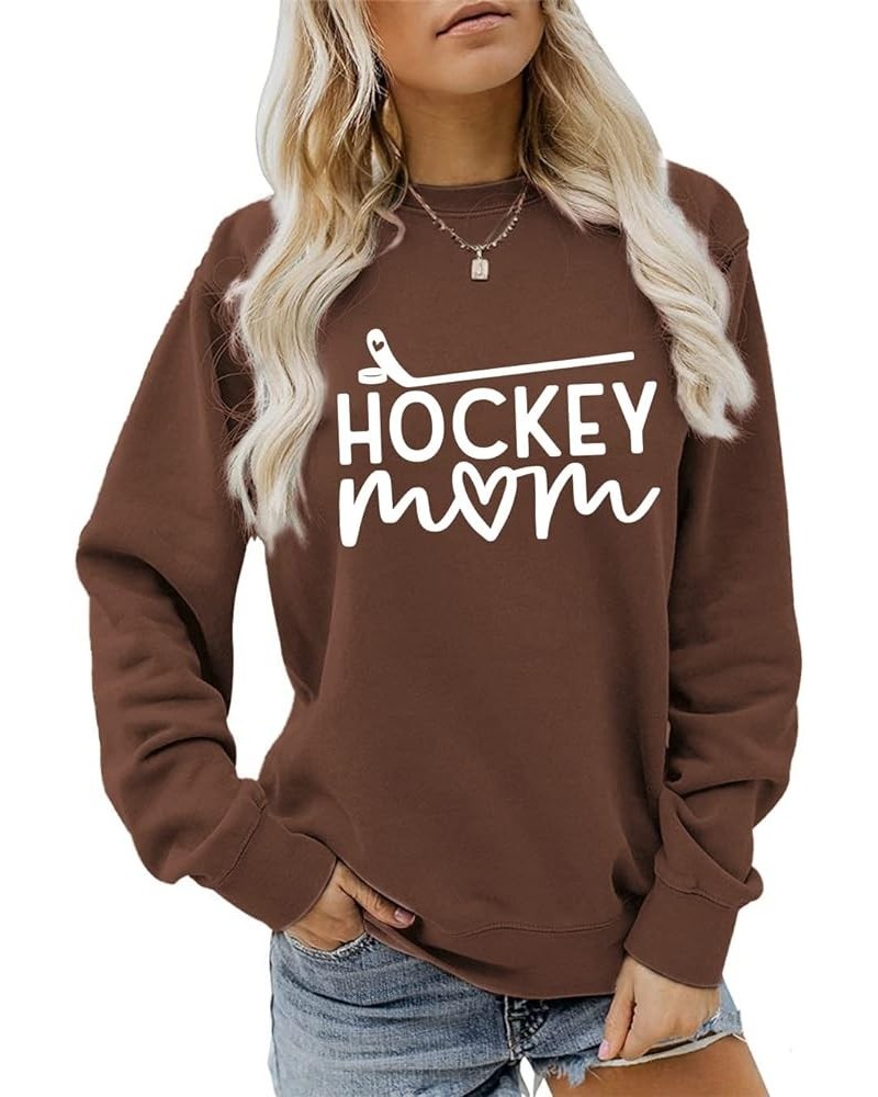 Hockey Mom Sweatshirt, Ice Hockey Graphic Shirt Sport Mama Game Day Sweatshirt, Casual Crew Neck Pullovers Tops Coffee $16.00...