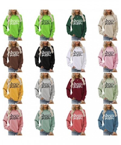 Hockey Mom Sweatshirt, Ice Hockey Graphic Shirt Sport Mama Game Day Sweatshirt, Casual Crew Neck Pullovers Tops Coffee $16.00...