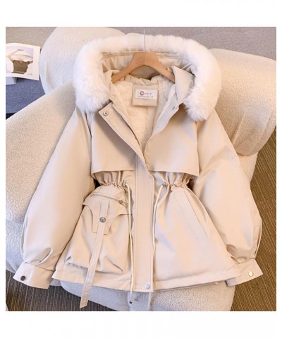 Women's Cute Solid Mid-Length Parka Winter Weatherproof Outerwear Jacket Soft Thicken Warm Snow Coat Black $34.01 Jackets