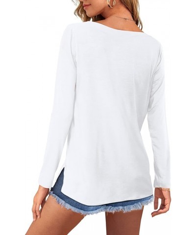 Womens Tops Casual Summer Comfy T Shirt Deep V Neck Tee Shirts Blouses C: White $8.69 T-Shirts