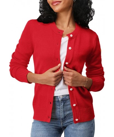 Women's Casual Slim Fit Cardigan Sweaters Long Sleeve Button Down Lightweight Waist Length Oscwocal001-tomato $15.05 Sweaters