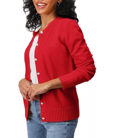 Women's Casual Slim Fit Cardigan Sweaters Long Sleeve Button Down Lightweight Waist Length Oscwocal001-tomato $15.05 Sweaters