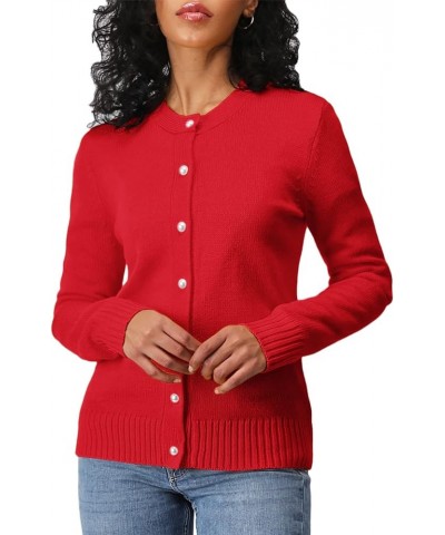 Women's Casual Slim Fit Cardigan Sweaters Long Sleeve Button Down Lightweight Waist Length Oscwocal001-tomato $15.05 Sweaters