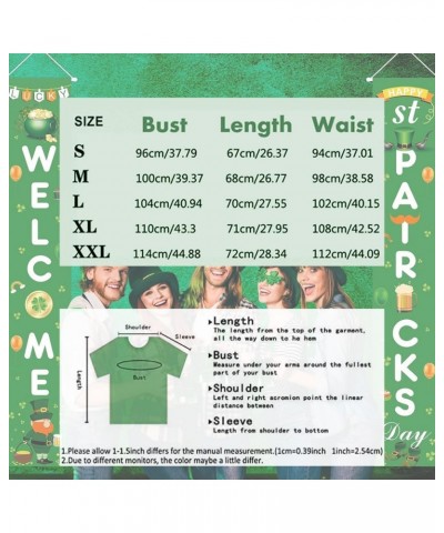 St. Patrick's Day Shirts for Women Lucky Green Shamrock Funny Cute Graphic Tee Tops Irish Gifts Green-bk Logo $11.25 Activewear