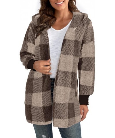 Cardigans for Women Fall Winter Trendy Plaid Printed Long Sleeve Open Front Casual Lightweight Loose Coat Jacket Gifts B06_kh...