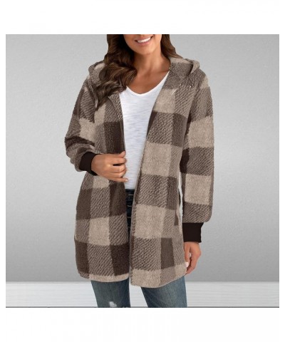 Cardigans for Women Fall Winter Trendy Plaid Printed Long Sleeve Open Front Casual Lightweight Loose Coat Jacket Gifts B06_kh...