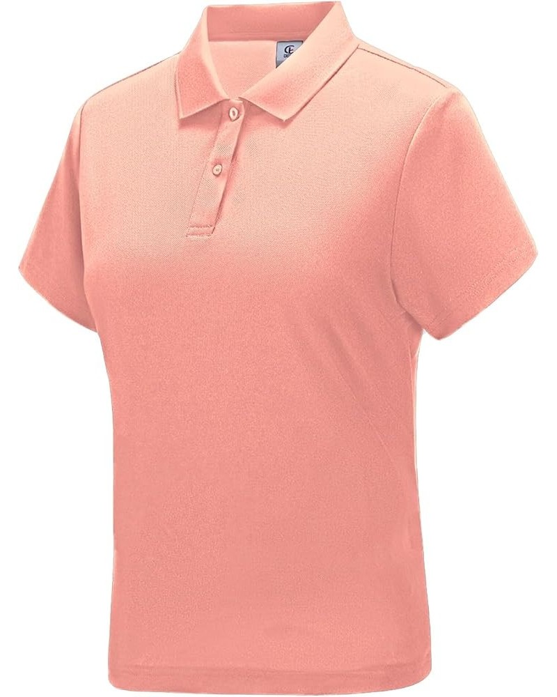 Womens Polo Shirts Golf Shirts Quick Dry Moisture Wicking Black and White Polo Shirt Coral Pink $14.74 Shirts