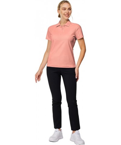 Womens Polo Shirts Golf Shirts Quick Dry Moisture Wicking Black and White Polo Shirt Coral Pink $14.74 Shirts