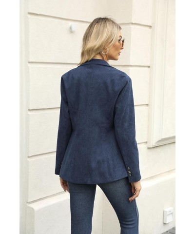 Women's Slim Fit Corduroy Blazer Coat Button Down Long Sleeve Work Office Outerwear Light Blue $18.71 Blazers