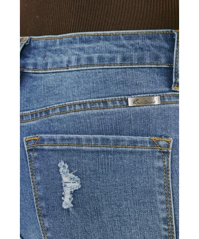 Women's High Rise Button Fly Distressed Super Skinny Jeans Medium Blue (Rise 8.5"/Inseam 30") Kc5109m $21.22 Jeans