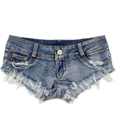 Womens Denim Hot Shorts Low Waist Booty Ripped Jeans Blue $9.65 Shorts