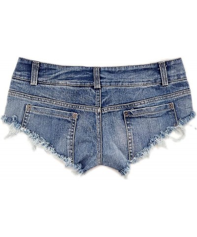 Womens Denim Hot Shorts Low Waist Booty Ripped Jeans Blue $9.65 Shorts