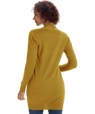 Women Lightweight Cardigan Sweaters with Pocket Long Sleeve Shrugs Mustard $23.77 Sweaters