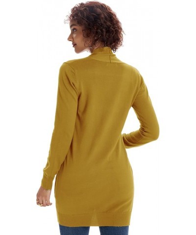 Women Lightweight Cardigan Sweaters with Pocket Long Sleeve Shrugs Mustard $23.77 Sweaters