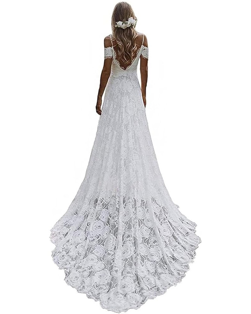 Bohemia Mermaid Wedding Dresses Lace Bridal Dresses Beach Garden Ivory Bridal Gowns with Pocket Ivory-style4 $41.44 Dresses