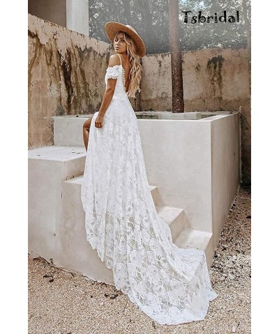 Bohemia Mermaid Wedding Dresses Lace Bridal Dresses Beach Garden Ivory Bridal Gowns with Pocket Ivory-style4 $41.44 Dresses