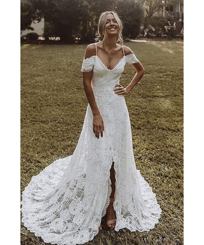 Bohemia Mermaid Wedding Dresses Lace Bridal Dresses Beach Garden Ivory Bridal Gowns with Pocket Ivory-style4 $41.44 Dresses