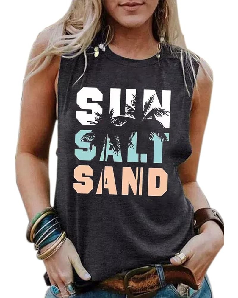 Live Simple Tank Tops for Women Beach Coconut Tree Graphic Tank Tops Sleeveless Casual Loose Workout Tees Dark Grey2 $7.94 Tanks