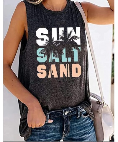 Live Simple Tank Tops for Women Beach Coconut Tree Graphic Tank Tops Sleeveless Casual Loose Workout Tees Dark Grey2 $7.94 Tanks