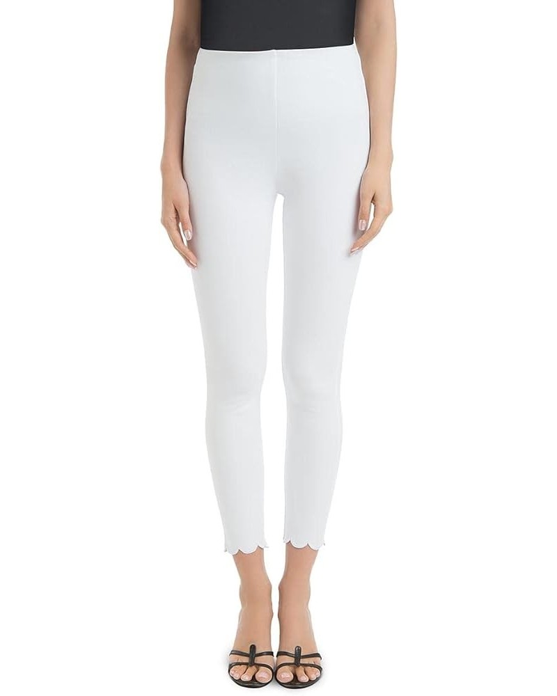 Women's Scallop Edge Denim Ankle Legging White $20.30 Leggings