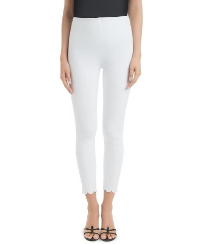 Women's Scallop Edge Denim Ankle Legging White $20.30 Leggings