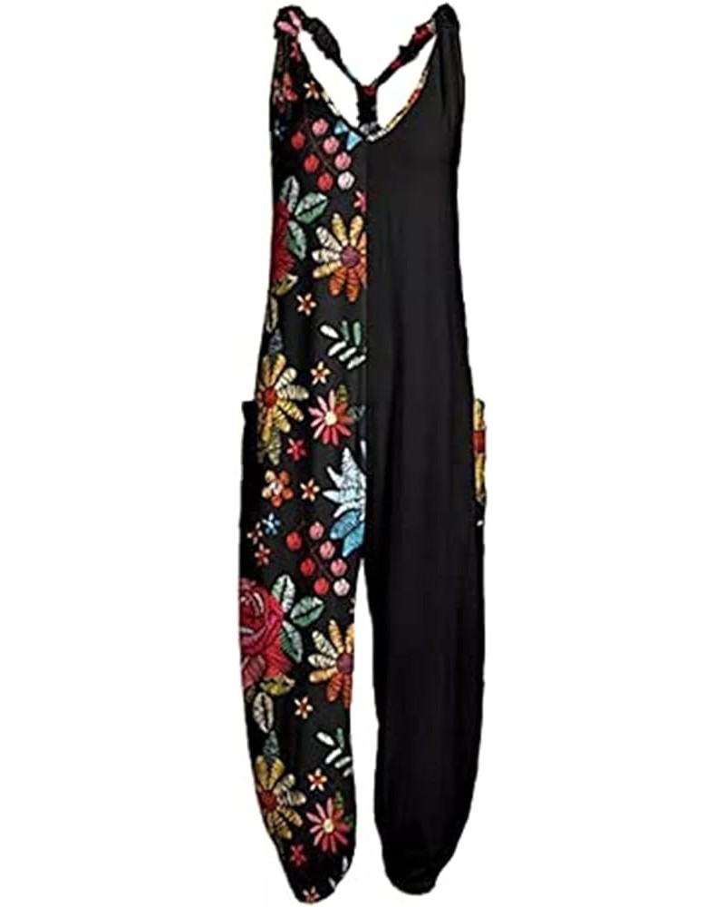 Boho Plus Size Harem Jumpsuit African Wide Leg Bib Palazzo Pants Sleeveless Long Overalls Romper… Black $22.94 Jumpsuits