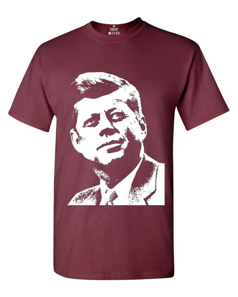 John F. Kennedy JFK T-Shirt President Shirts Maroon $11.01 T-Shirts