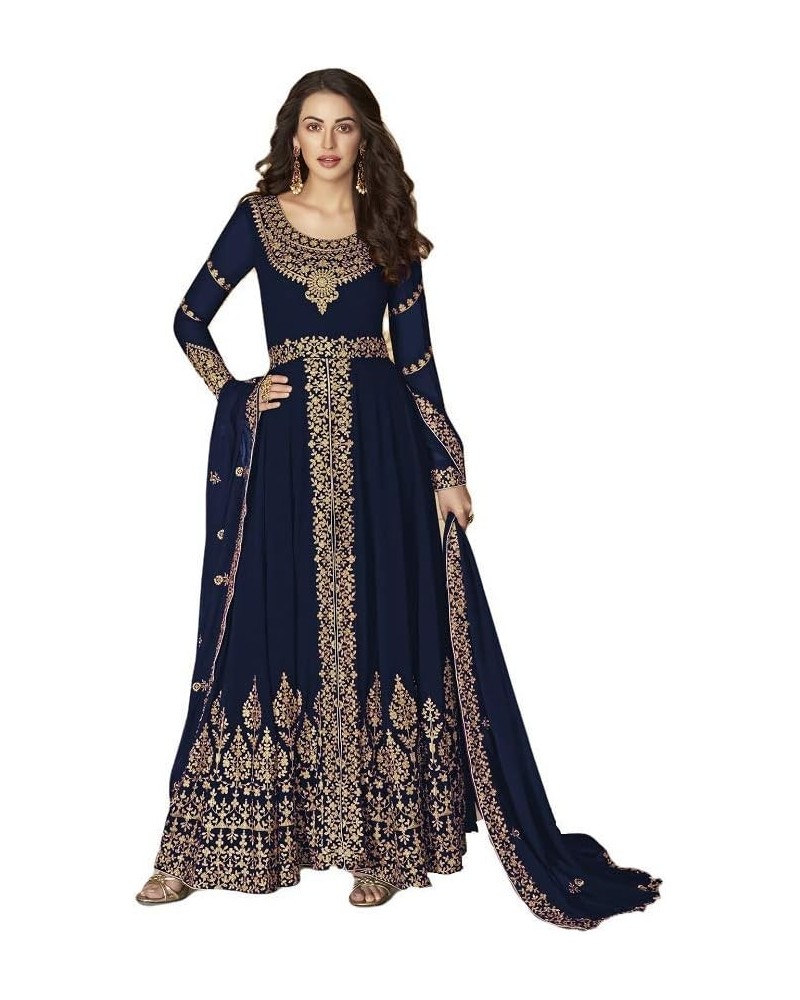 Prija Collection Ready to Wear Indian Pakistani Bollywood Wedding Or Party Wear Designer Style Anarkali Suit for Womens Blue,...