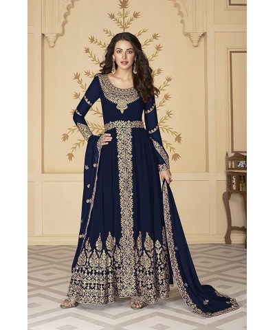 Prija Collection Ready to Wear Indian Pakistani Bollywood Wedding Or Party Wear Designer Style Anarkali Suit for Womens Blue,...