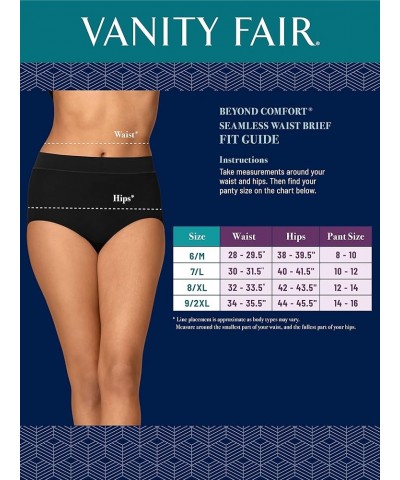 Women's Beyond Comfort Brief Panties Seamless Waist Seamless Waist - Black $5.15 Lingerie