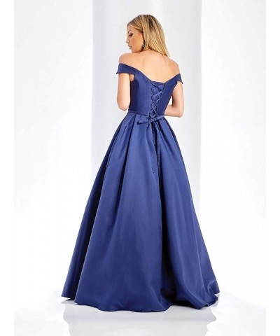 Off Shoulder Prom Dresses Long Ball Gowns Satin Formal Dresses for Women Evening Gowns with Pockets Ivory $36.00 Dresses