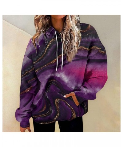 Cropped Sweatshirt Women's Fashion Loose Casual Daily Long Sleeve Gradient Patchwork Top 6-dark Purple $14.86 Hoodies & Sweat...