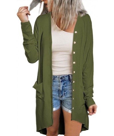 Womens 2023 Fashion Casual Open Front Printed Cardigans Sweaters Thin Coats Jackets Outerwear A Green2(with Buttons, With Poc...