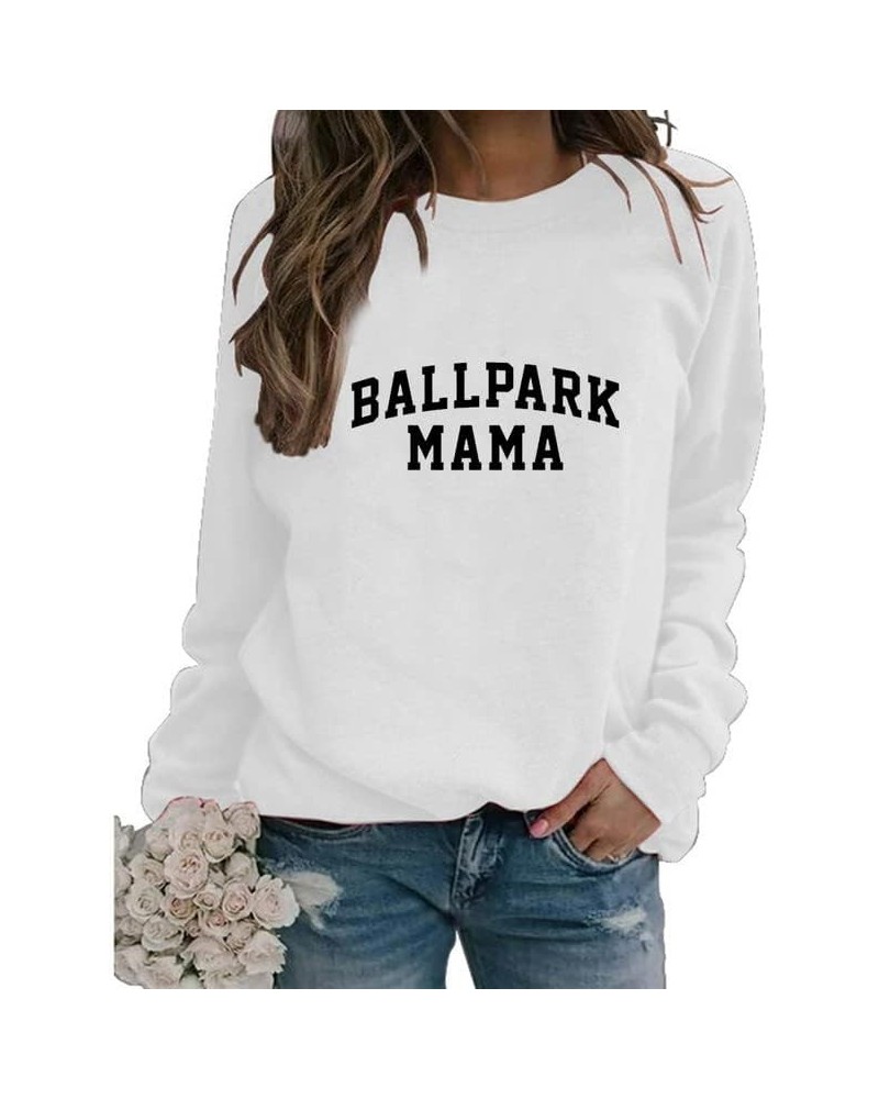 Weekends Coffee Baseball SweatShirt Women Baseball Mom Shirt Crew Neck Long Sleeve Funny Pullovers Tops with Sayings A5-white...